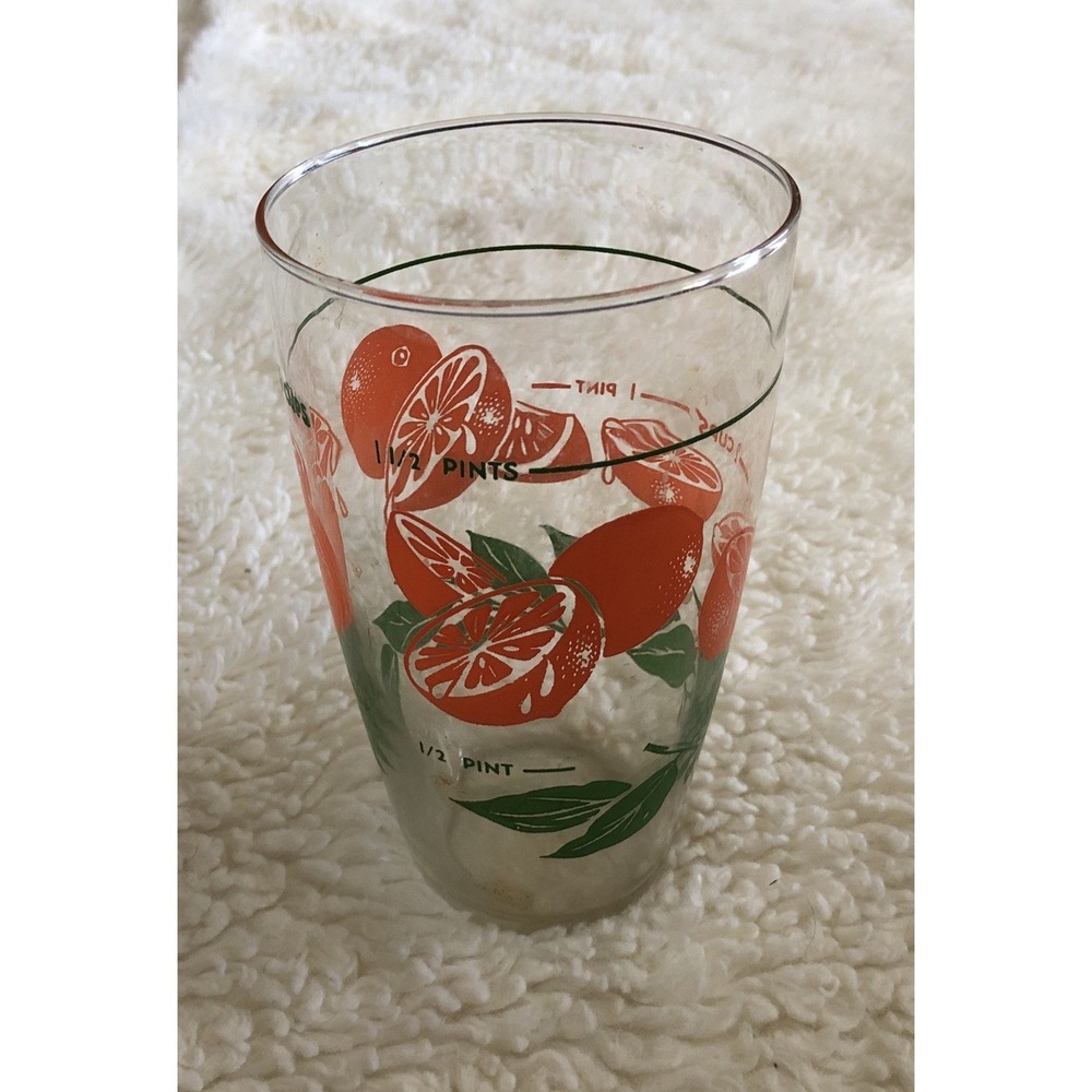 Vintage MCM Libby Oranges Measuring Glass Bar Ware